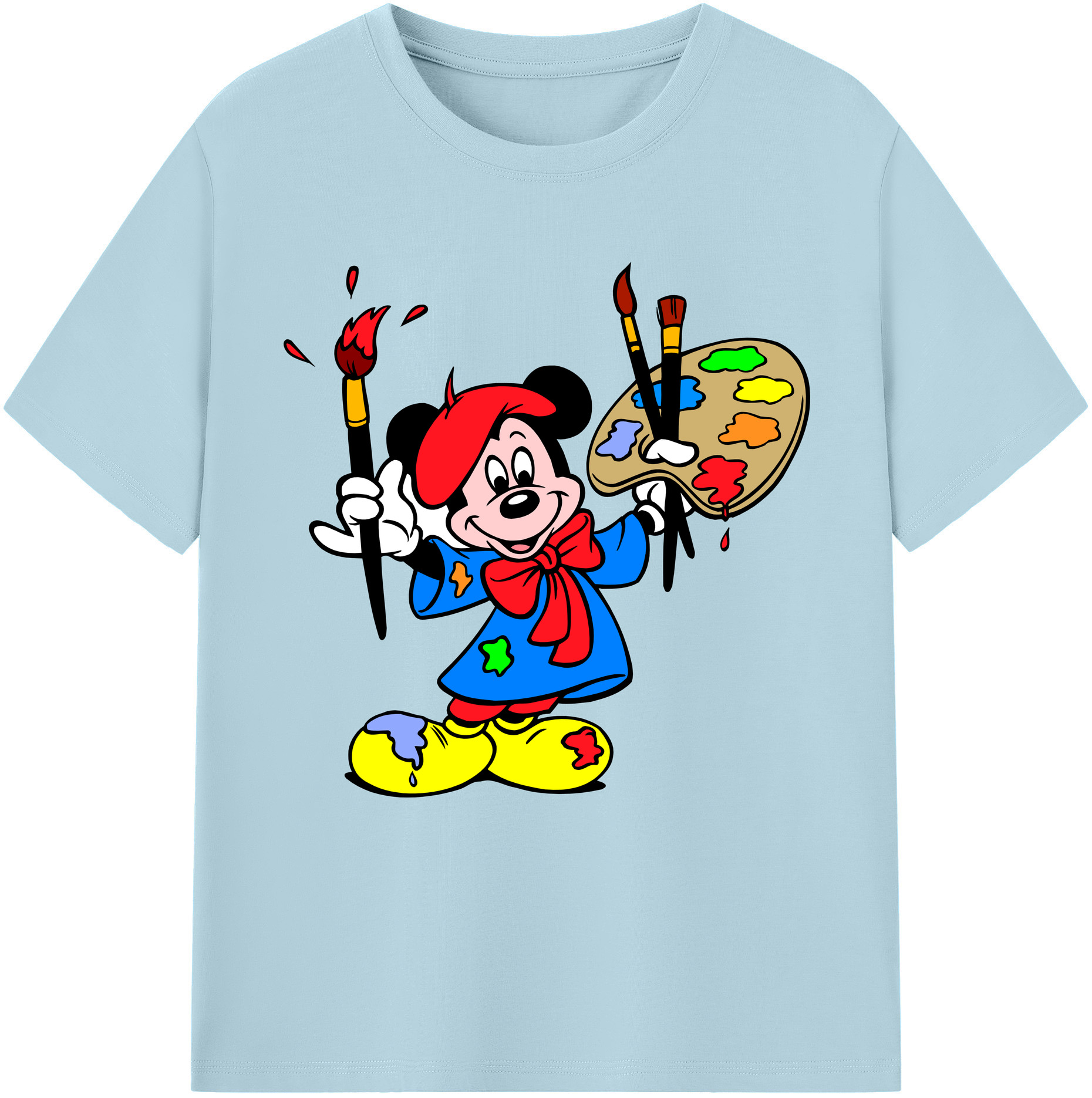 （画像用） ミッキーマウス Mickey Mouse 綿100％半袖Tシャツ（フロントプリント）